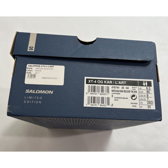 Salomon XT-4 OG Kar L'Art de L'Automobile Porsche Sneakers White High Risk Red - Picture 3 of 9